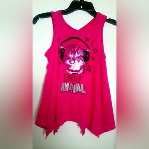 Derek heart cat print tank top M